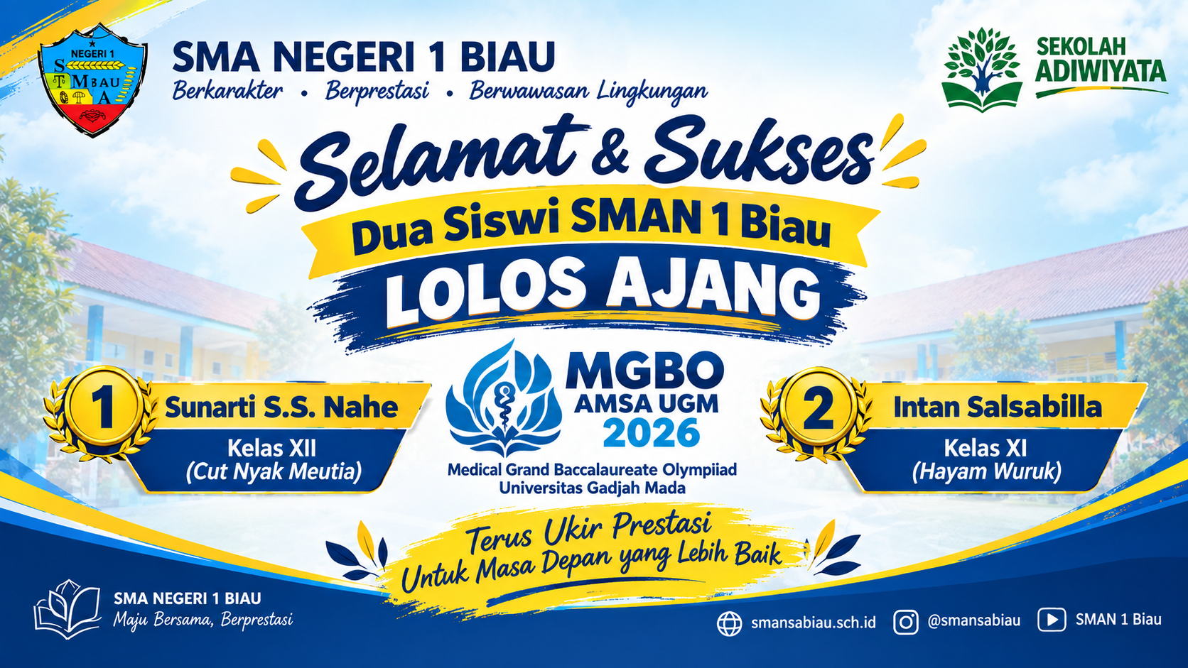 Dua Siswi SMAN 1 Biau Lolos Ajang MGBO AMSA UGM 2026